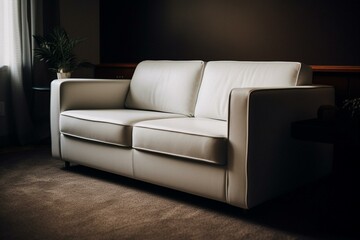 A white two-person couch. Generative AI