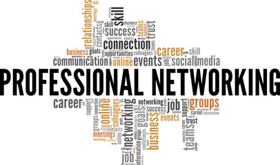 Professional Networking word cloud conceptual design isolated on white background.