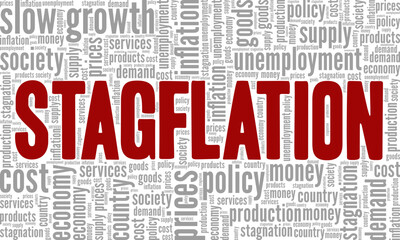 Fototapeta premium Stagflation word cloud conceptual design isolated on white background.