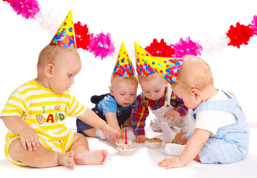 Four lovely toddlers at the birthday party