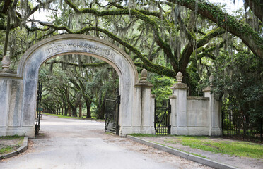 Entrance gate to Wormsloe Plantation - Georgia