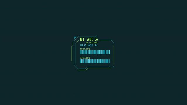 HUD element - animation of decoding abstract coordinates.