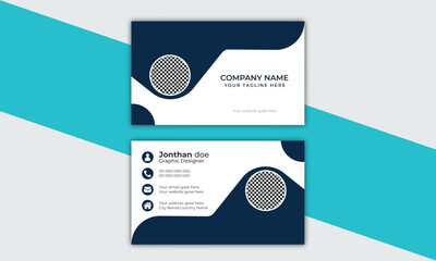  Double-sided creative modern Horizontal and vertical blue corporate name card layout Individual inspiration Vector clean visiting card Luxury illustration minimalist business card template