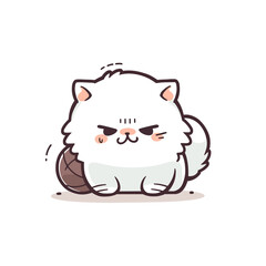 cute persian cat on isolated white background type 8