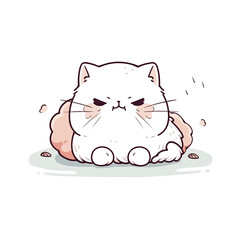 cute persian cat on isolated white background type 3