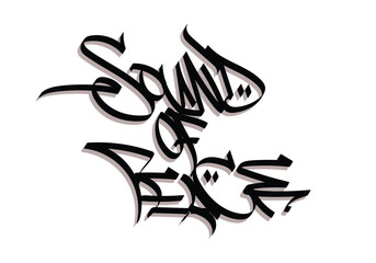 graffiti tag word SOUND OF PEACE