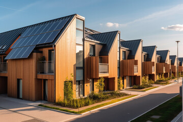 Fototapeta na wymiar Solarpaneele auf modernen Häusern