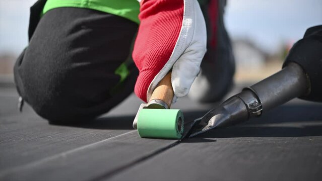 EPDM Roofing Membrane Installation in Progress