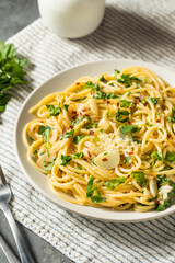 Homemade Pasta Aglio e Olio Dinner