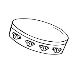 The Tamorra drum is a folk Italian percussion instrument. Vector illustration