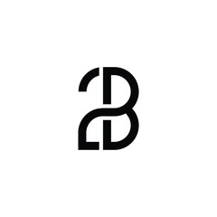 Abstract B2 and 2B logo design