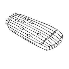 Kazakh traditional folk musiacal instrument zhetygen vector illustation