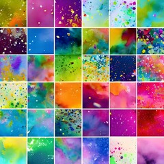 94 Watercolor Splatters: A creative and artistic background featuring watercolor splatters in bright and bold colors that create a bold and expressive vibe1, Generative AI