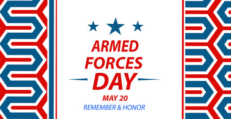 Armed forces day template poster design with two colors blue and red on white background illustration