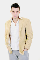 young man fashion isolated on white
