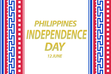 Philippine Independence Day. Happy national holiday. Celebrated annually on June 12 in Philippine. Patriotic poster design. Vector illustration