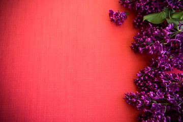 The beautiful lilac on a wooden background
