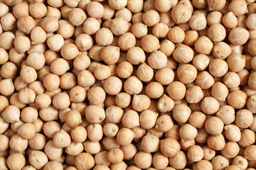 Dry organic chickpeas. Food background. Macro. Closeup