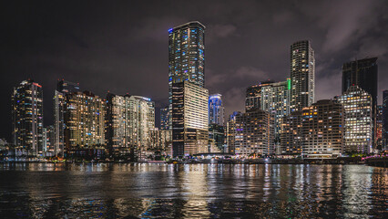 View of the Miami skyline at night