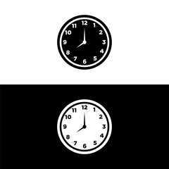 black and white clock icon