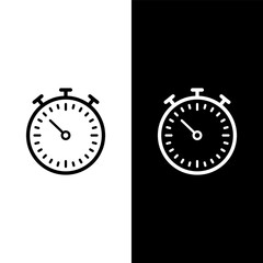 black and white stopwatch icon