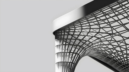 3D Render | Mesa de metal con rejas 