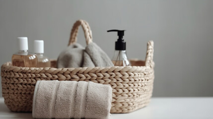 Fototapeta premium Zero waste concept. Eco-friendly bathroom accessories