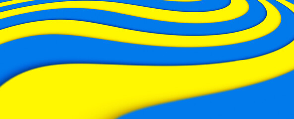 Yellow blue abstract Ukraine flag background. Selective focus used. Illustration.