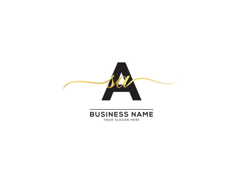 Typography ASA Signature Logo, Creative asa saa Business Logo Icon Vector Art