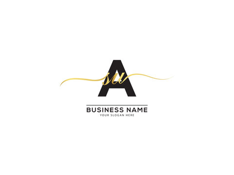 Typography ASU Signature Logo, Creative asu sau Business Logo Icon Vector Art
