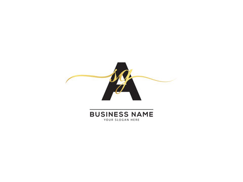 Typography ASG Signature Logo, Creative asg sag Business Logo Icon Vector Art