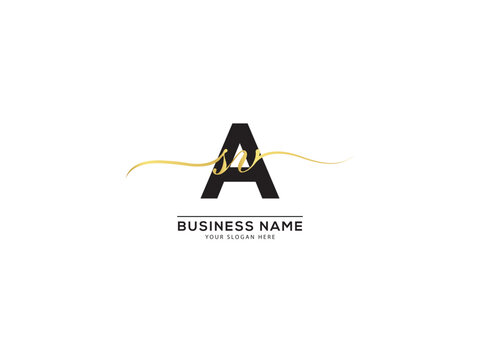 Typography ASV Signature Logo, Creative asv sav Business Logo Icon Vector Art