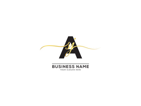 Typography ASJ Signature Logo, Creative asj saj Business Logo Icon Vector Art