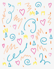 Hand drawn abstract geometric element pattern. Abstract background. 