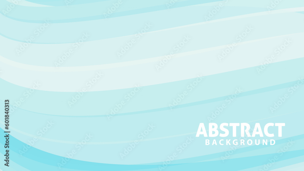 Poster abstract background with light bluish cyan curved stripes