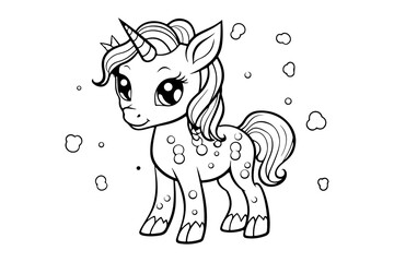 Magical Unicorn Coloring Page for Kids, Fantastical Unicorn Artwork for Coloring and Relaxation