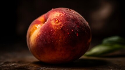 Fototapeta na wymiar peach on a black background