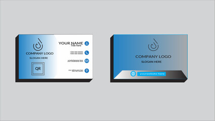 Creative business card,template,professional card design with image holder and clean gradient color geomatic shape.