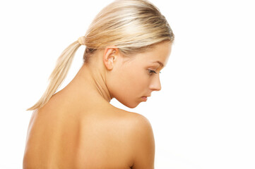 Fototapeta premium Portrait of beautiful woman before spa treatment