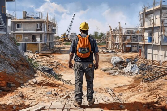 A Construction Worker's Perspective: Walking to the Site, Generative AI