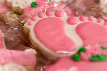 Pink Baby Footprint Cookie (Baby Girl)