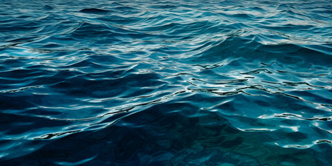 The sea surface is blue