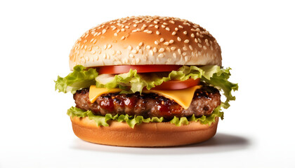 Hamburger on white background
