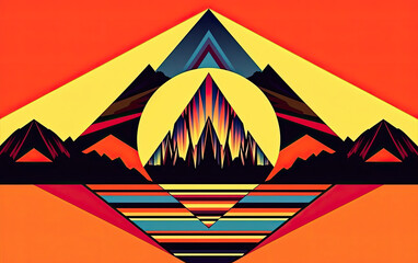 geometric abstraction of a mountain created using generative ai technology