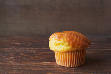 Traditional lemon muffins in natural window light