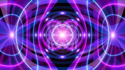 Dreamy Neon Geometric Shapes Art Background