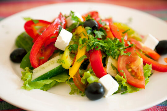 A healthy greek salad / background
