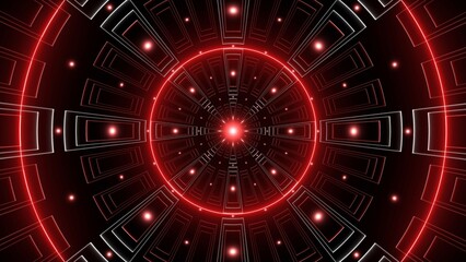 Glowing Red Geometric Shape Line Art Background