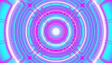psychedelic iridescent color circle tunnel background