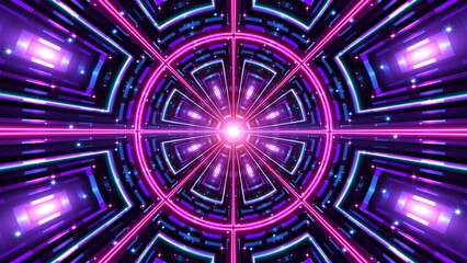 Modern neon Geometric art background for Music Festival